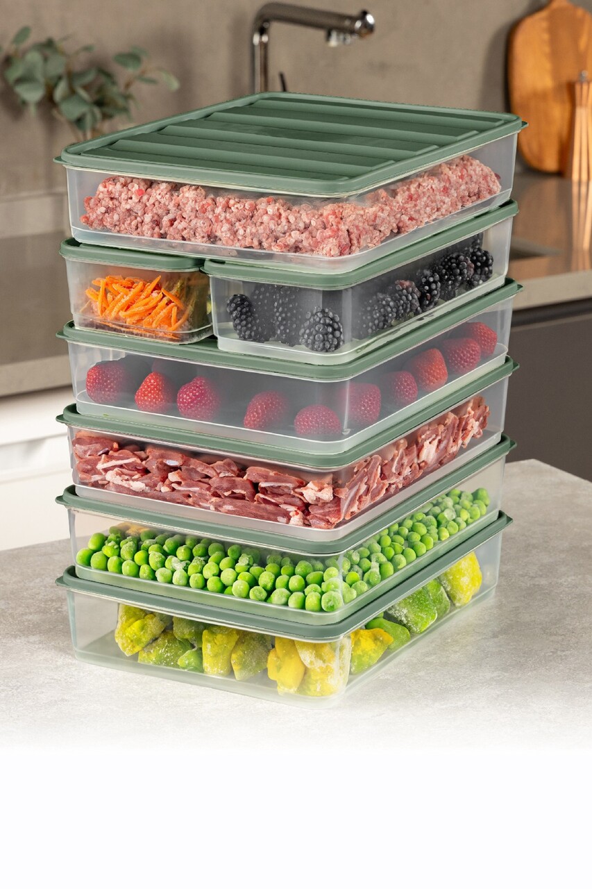 Set recipiente depozitare, Hermia, 964FRM5760, Dimensiune: 23 x 29,5 x 6,5 cm / 3500 ml (5 bucăți), Verde - imagine 4